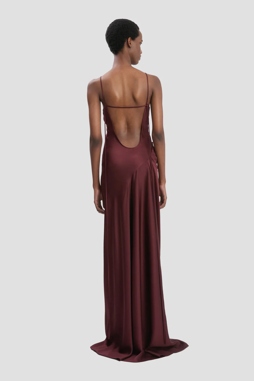 Draped Cami Floor-Length Dress In Cinnabar Red